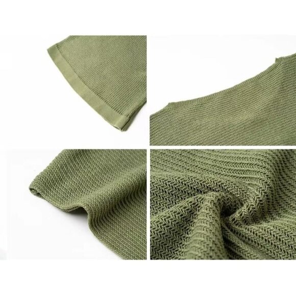 Women's Short Sleeve Knit Top Viscose Hollow Out Summer Beach Coverup - Picture 6 of 7